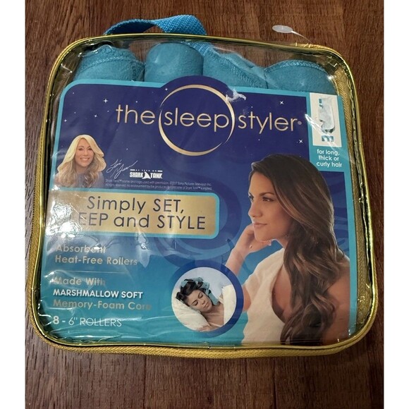 Sleep Styler 8ct- Large 6” Heat-Free Rollers Soft Hair Curlers- Long/Thick/Curly - Picture 2 of 7